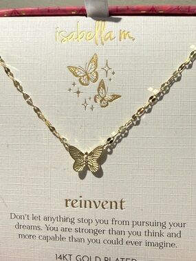 Isabella M. Gold Butterfly Pendant Necklace